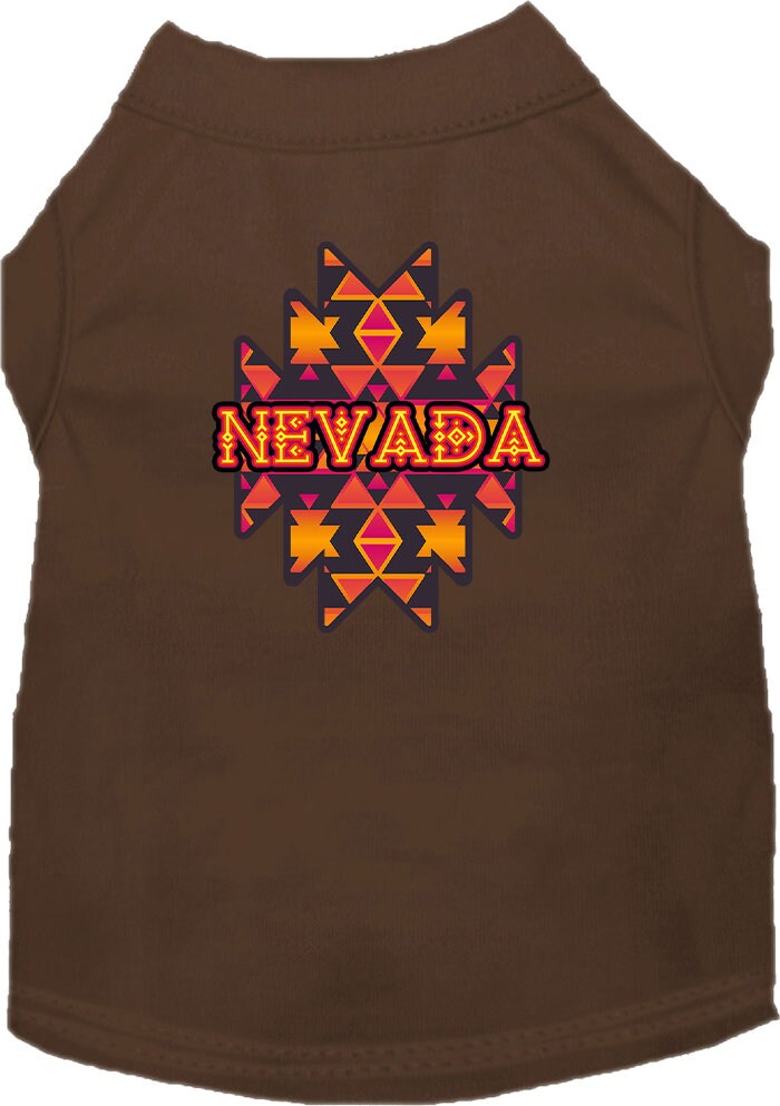 Camiseta serigrafiada para perros y gatos, para mascotas pequeñas y medianas (tallas XS a XL), "Nevada Navajo Tribal"