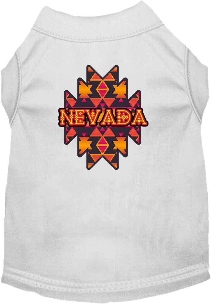 Camiseta serigrafiada para perros y gatos, para mascotas pequeñas y medianas (tallas XS a XL), "Nevada Navajo Tribal"