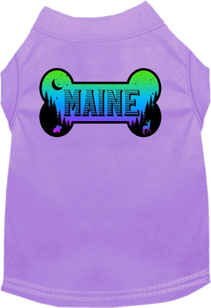 Camiseta serigrafiada para perros y gatos, para mascotas pequeñas y medianas (tallas XS a XL), "Maine Mountain Shades"