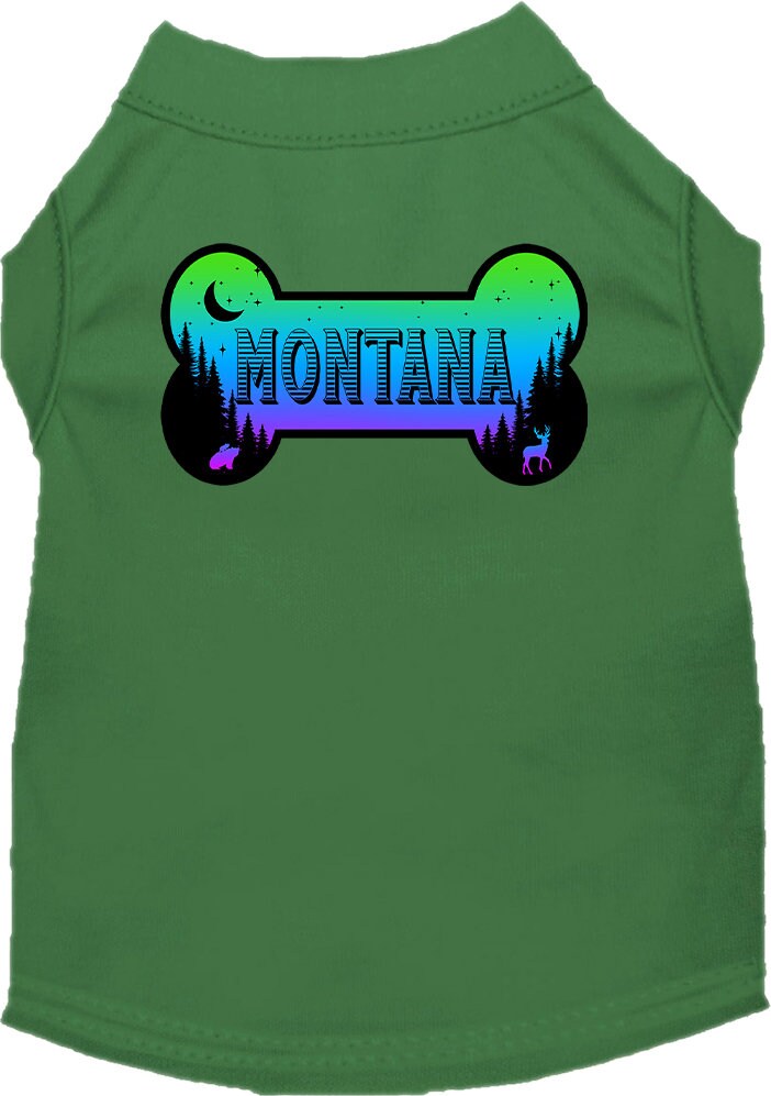 Camiseta serigrafiada para perros y gatos, para mascotas pequeñas y medianas (tallas XS a XL), "Montana Mountain Shades"