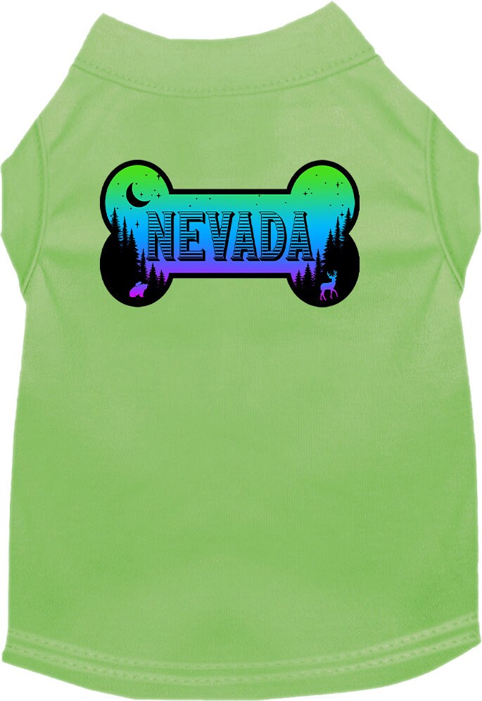 Camiseta serigrafiada para perros y gatos, para mascotas pequeñas y medianas (tallas XS a XL), "Nevada Mountain Shades"