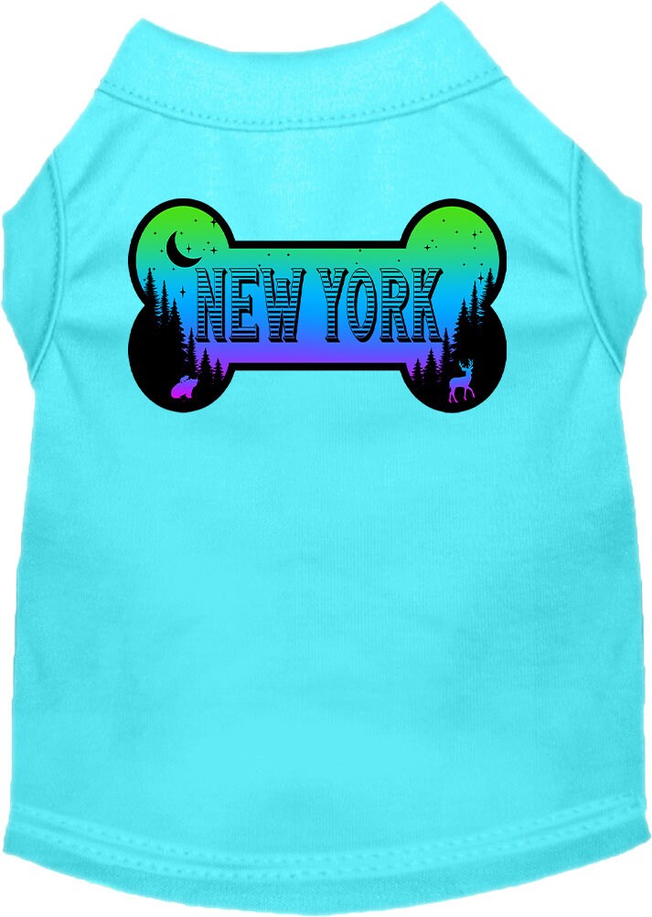 Camiseta serigrafiada para perros y gatos, para mascotas pequeñas y medianas (tallas XS a XL), "New York Mountain Shades"