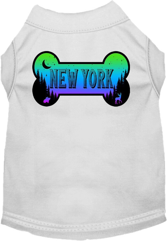 Camiseta serigrafiada para perros y gatos, para mascotas pequeñas y medianas (tallas XS a XL), "New York Mountain Shades"