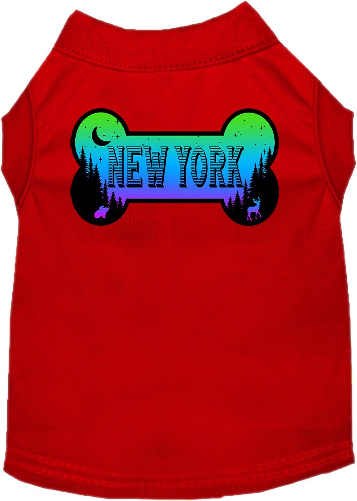 Camiseta serigrafiada para perros y gatos, para mascotas pequeñas y medianas (tallas XS a XL), "New York Mountain Shades"