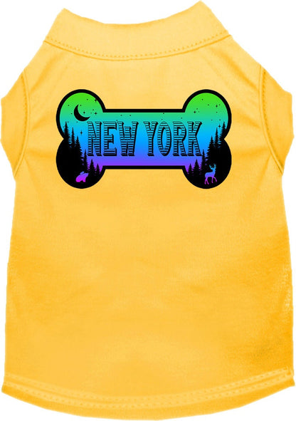 Camiseta serigrafiada para perros y gatos, para mascotas pequeñas y medianas (tallas XS a XL), "New York Mountain Shades"