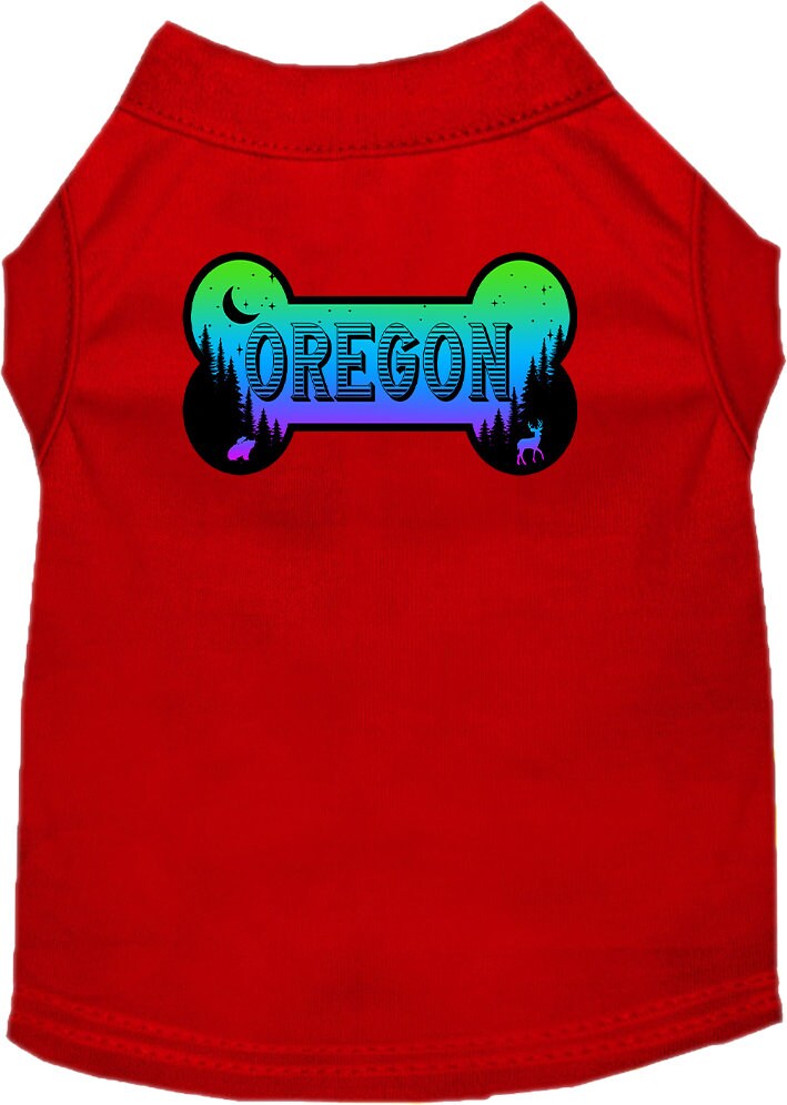 Pet Dog & Cat Screen Printed Shirt for Small to Medium Pets (Sizes XS-XL), "Oregon Mountain Shades"