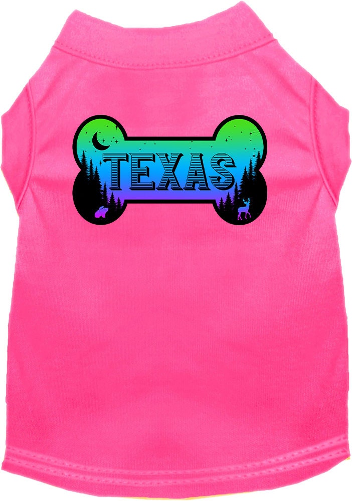 Camiseta serigrafiada para perros y gatos, para mascotas pequeñas y medianas (tallas XS a XL), "Texas Mountain Shades"