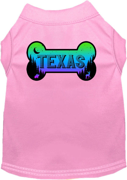 Camiseta serigrafiada para perros y gatos, para mascotas pequeñas y medianas (tallas XS a XL), "Texas Mountain Shades"