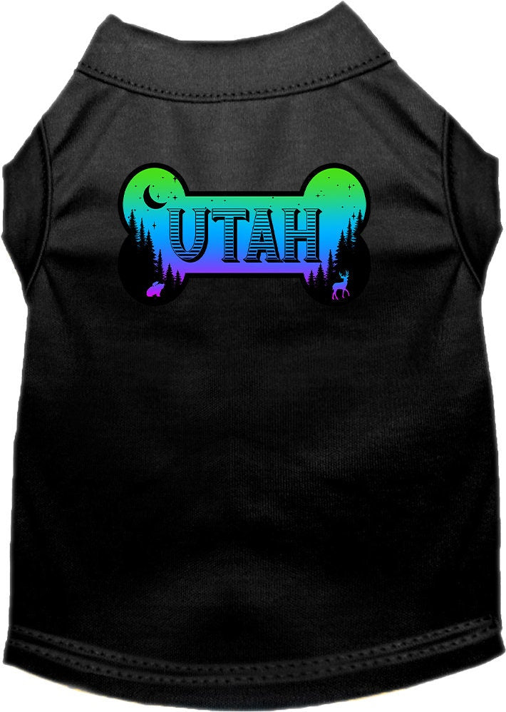 Camiseta serigrafiada para perros y gatos, para mascotas pequeñas y medianas (tallas XS a XL), "Utah Mountain Shades"