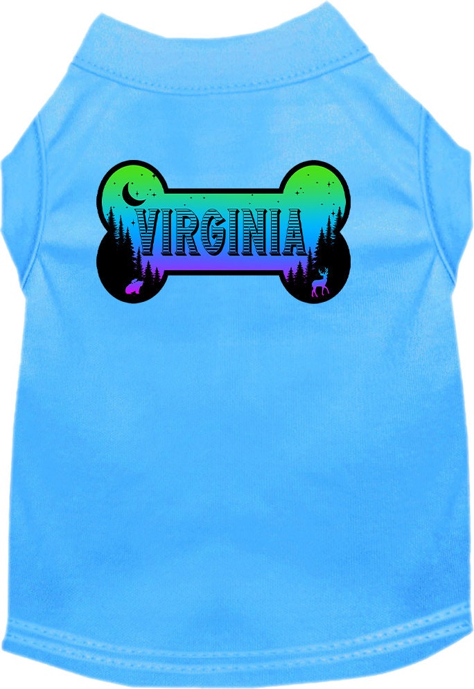 Camiseta serigrafiada para perros y gatos, para mascotas pequeñas y medianas (tallas XS a XL), "Virginia Mountain Shades"