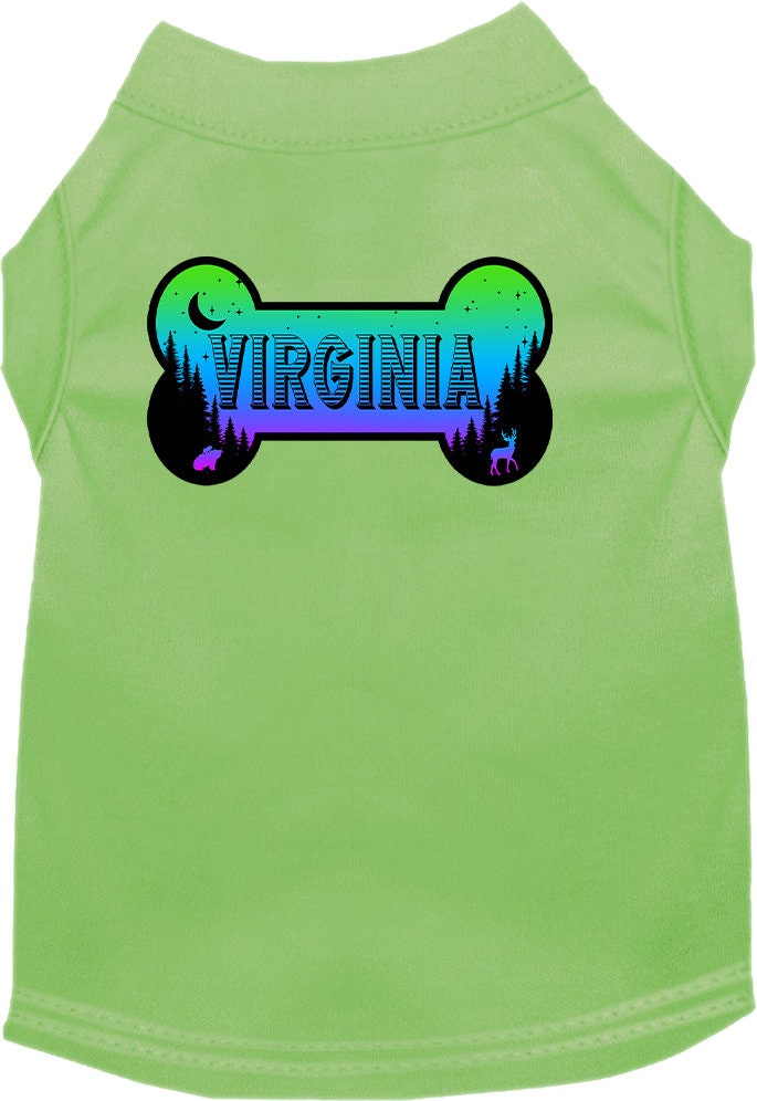 Camiseta serigrafiada para perros y gatos, para mascotas pequeñas y medianas (tallas XS a XL), "Virginia Mountain Shades"