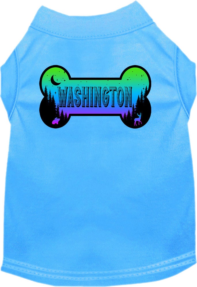 Camiseta serigrafiada para perros y gatos, para mascotas pequeñas y medianas (tallas XS a XL), "Washington Mountain Shades"