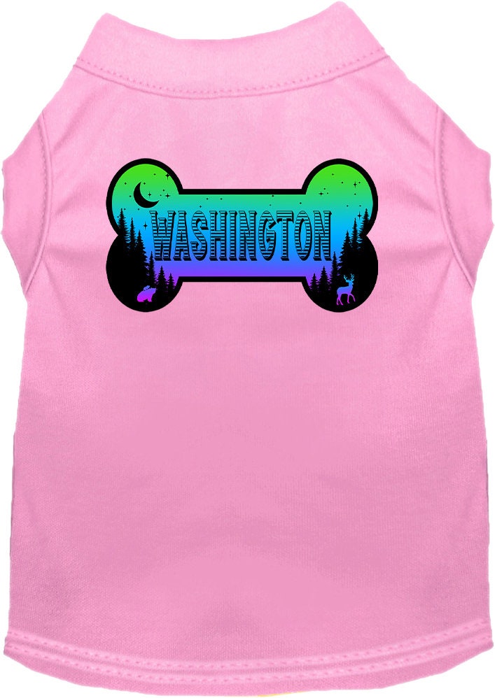 Camiseta serigrafiada para perros y gatos, para mascotas pequeñas y medianas (tallas XS a XL), "Washington Mountain Shades"