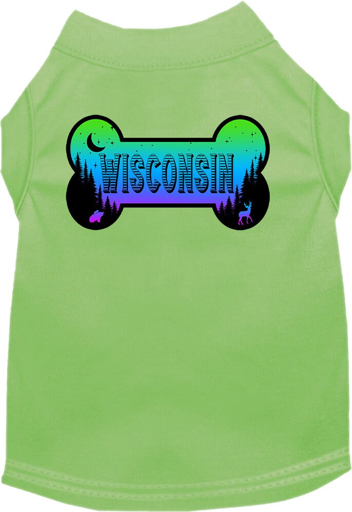 Pet Dog & Cat Screen Printed Shirt for Medium to Large Pets (Sizes 2XL-6XL), "Wisconsin Mountain Shades"