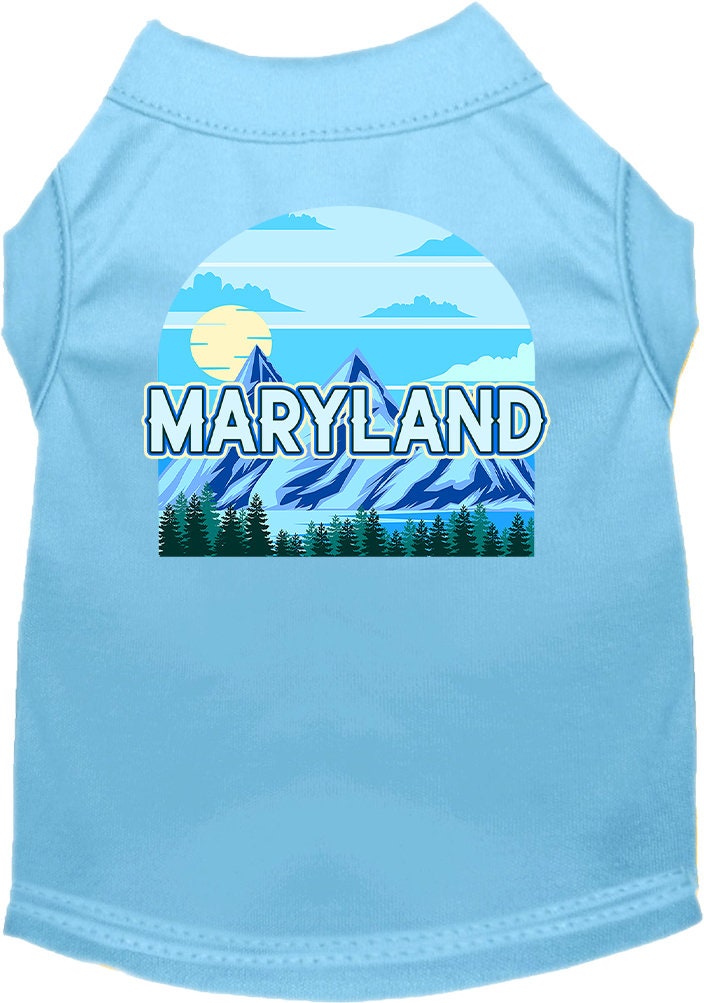 Camiseta serigrafiada para perros y gatos, para mascotas pequeñas y medianas (tallas XS a XL), "Maryland Trailblazer"