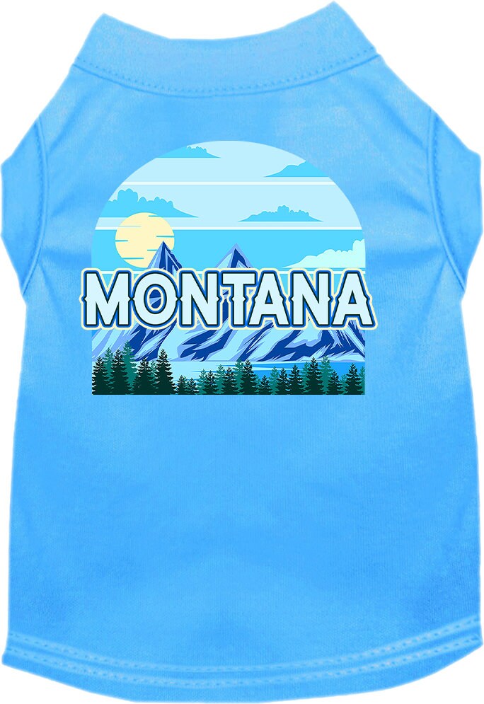 Camiseta serigrafiada para perros y gatos, para mascotas pequeñas y medianas (tallas XS a XL), "Montana Trailblazer"