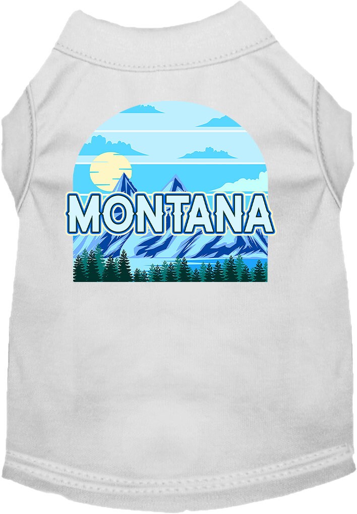 Camiseta serigrafiada para perros y gatos, para mascotas pequeñas y medianas (tallas XS a XL), "Montana Trailblazer"