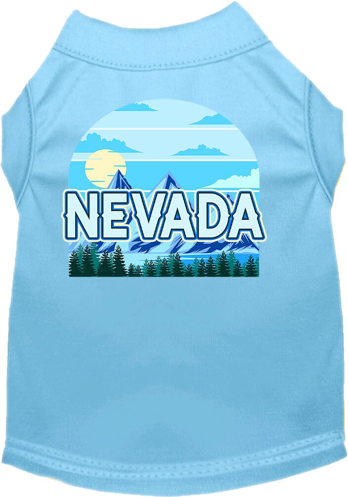 Camiseta serigrafiada para perros y gatos, para mascotas pequeñas y medianas (tallas XS a XL), "Nevada Trailblazer"