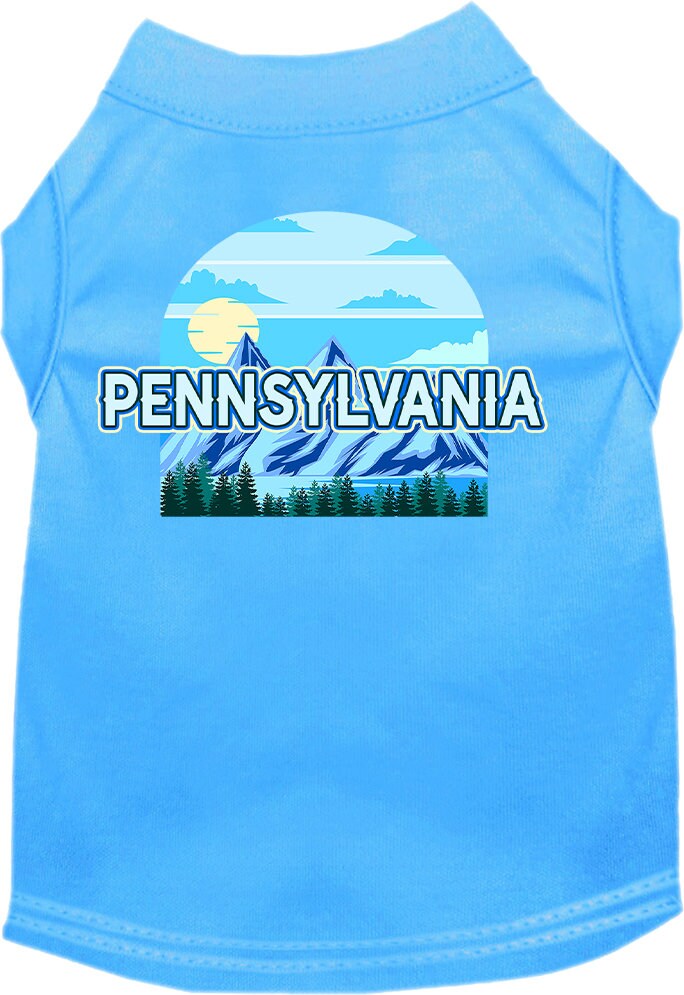 Camiseta serigrafiada para perros y gatos, para mascotas pequeñas y medianas (tallas XS a XL), "Pennsylvania Trailblazer"