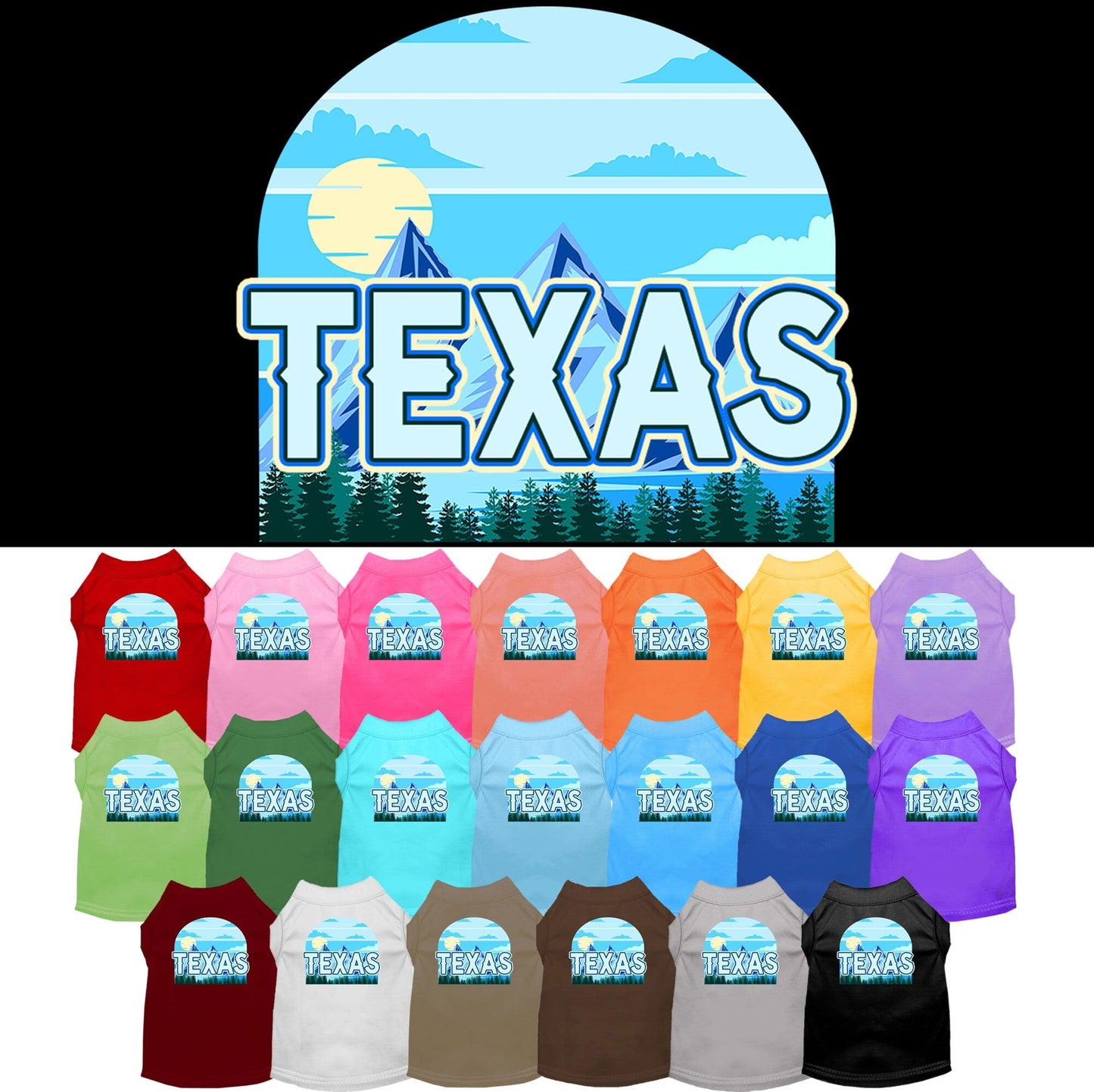 Camiseta serigrafiada para perros y gatos, para mascotas pequeñas y medianas (tallas XS a XL), "Texas Trailblazer"