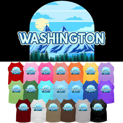 Camiseta serigrafiada para perros y gatos, para mascotas pequeñas y medianas (tallas XS a XL), "Washington Trailblazer"