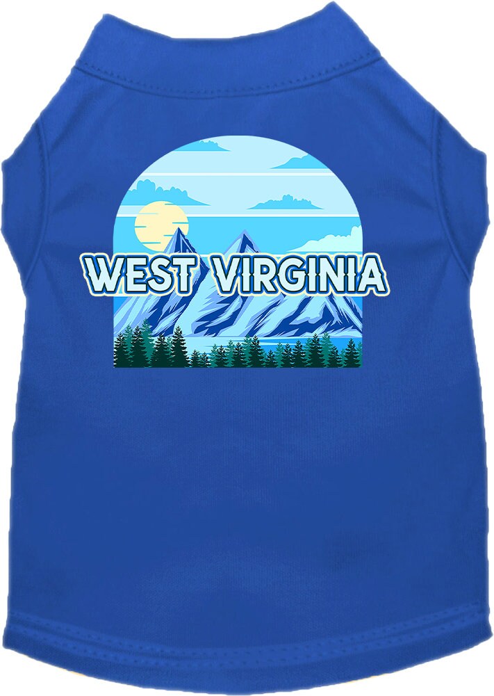 Camiseta serigrafiada para perros y gatos, para mascotas pequeñas y medianas (tallas XS a XL), "West Virginia Trailblazer"