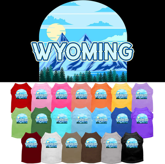 Pet Dog & Cat Screen Printed Shirt for Small to Medium Pets (Sizes XS-XL), "Wyoming Trailblazer"