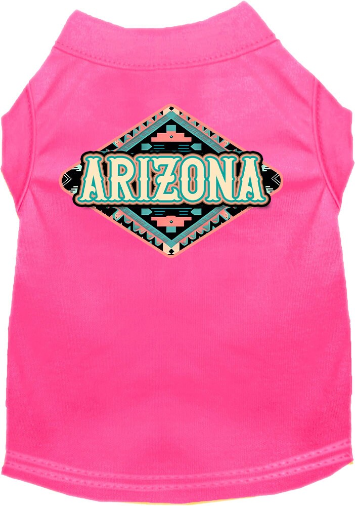 Pet Dog & Cat Screen Printed Shirt for Small to Medium Pets (Sizes XS-XL), "Arizona Peach Aztec"