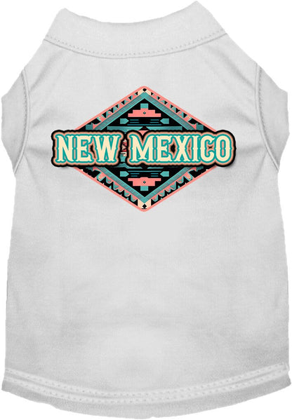 Camiseta serigrafiada para perros y gatos, para mascotas pequeñas y medianas (tallas XS a XL), "New Mexico Peach Aztec"