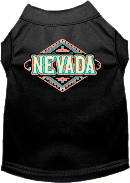 Camiseta serigrafiada para perros y gatos, para mascotas pequeñas y medianas (tallas XS a XL), "Nevada Peach Aztec"