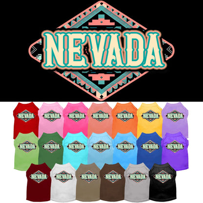 Camiseta serigrafiada para perros y gatos, para mascotas pequeñas y medianas (tallas XS a XL), "Nevada Peach Aztec"