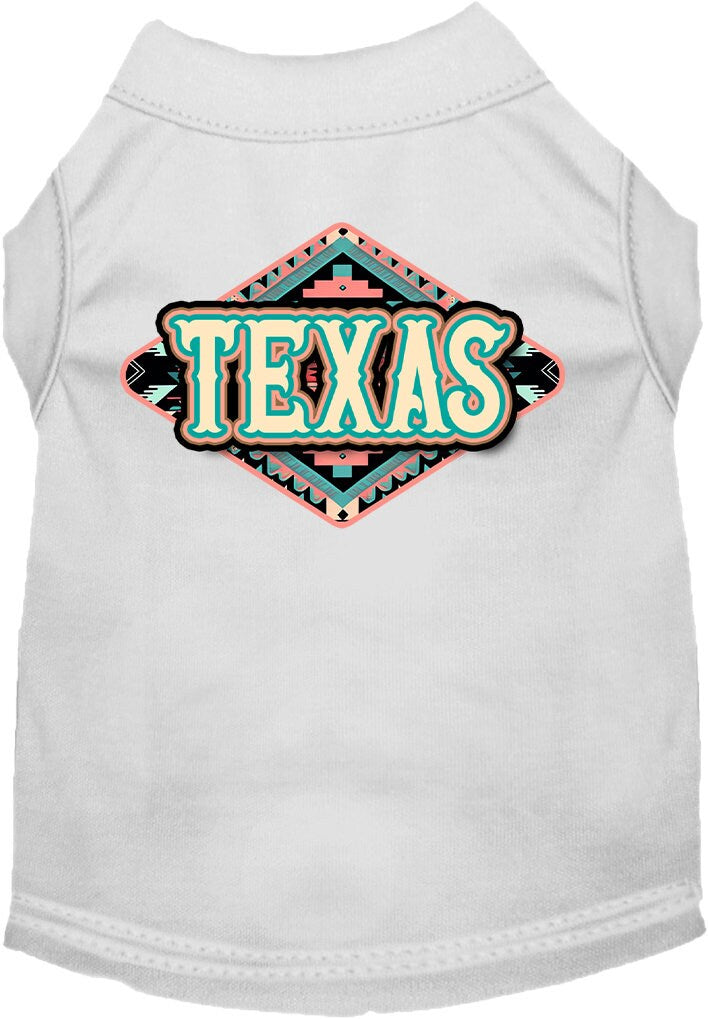 Camiseta serigrafiada para perros y gatos, para mascotas pequeñas y medianas (tallas XS a XL), "Texas Peach Aztec"