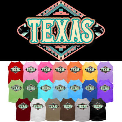 Camiseta serigrafiada para perros y gatos, para mascotas pequeñas y medianas (tallas XS a XL), "Texas Peach Aztec"