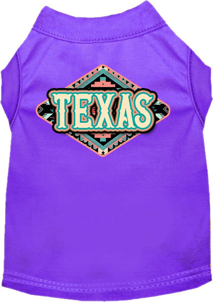 Camiseta serigrafiada para perros y gatos, para mascotas pequeñas y medianas (tallas XS a XL), "Texas Peach Aztec"