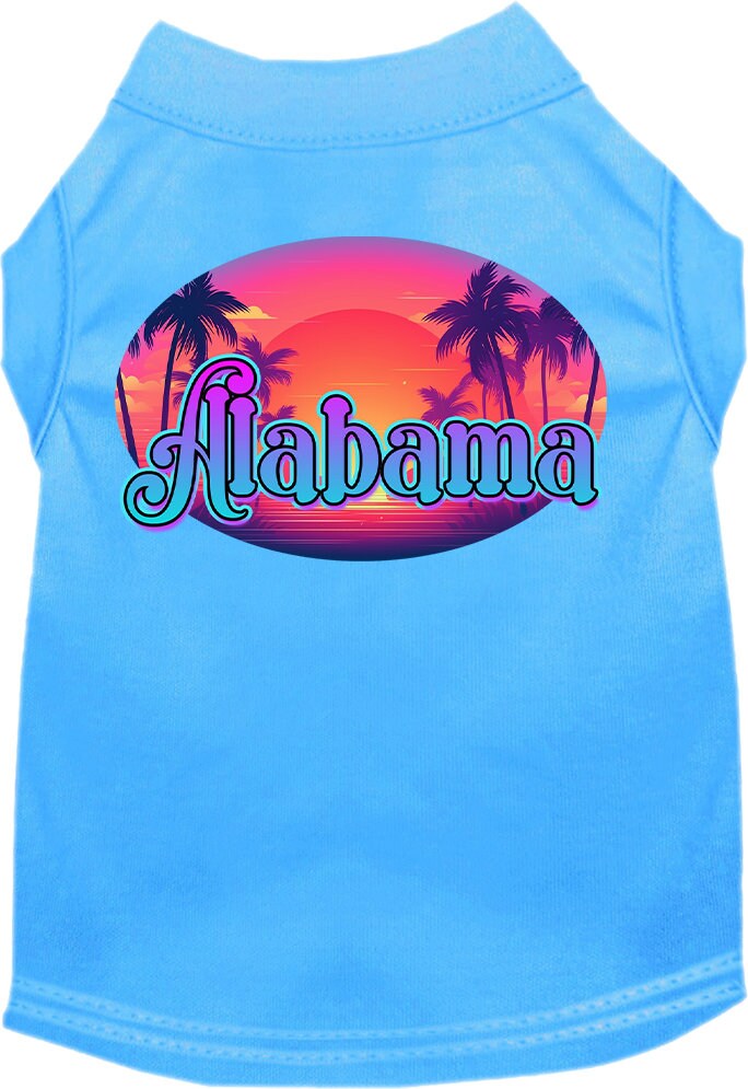 Pet Dog & Cat Screen Printed Shirt for Small to Medium Pets (Sizes XS-XL), "Alabama Classic Beach"