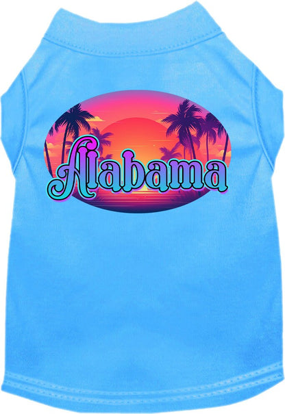 Pet Dog & Cat Screen Printed Shirt for Small to Medium Pets (Sizes XS-XL), "Alabama Classic Beach"