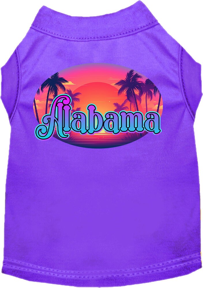 Pet Dog & Cat Screen Printed Shirt for Small to Medium Pets (Sizes XS-XL), "Alabama Classic Beach"