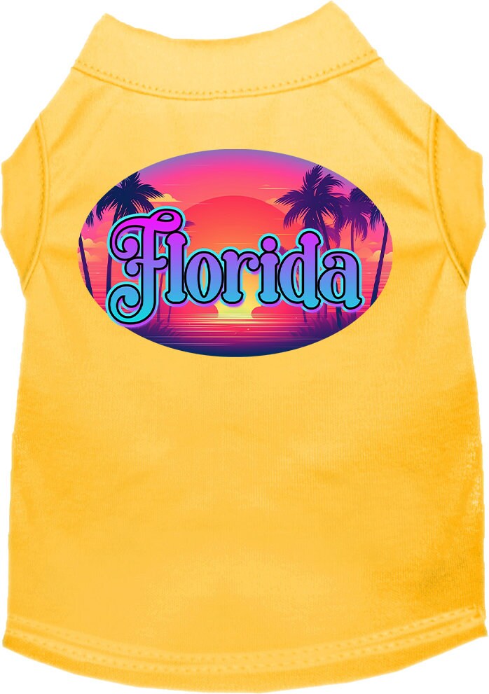 Camiseta serigrafiada para perros y gatos, para mascotas pequeñas y medianas (tallas XS a XL), "Florida Classic Beach"