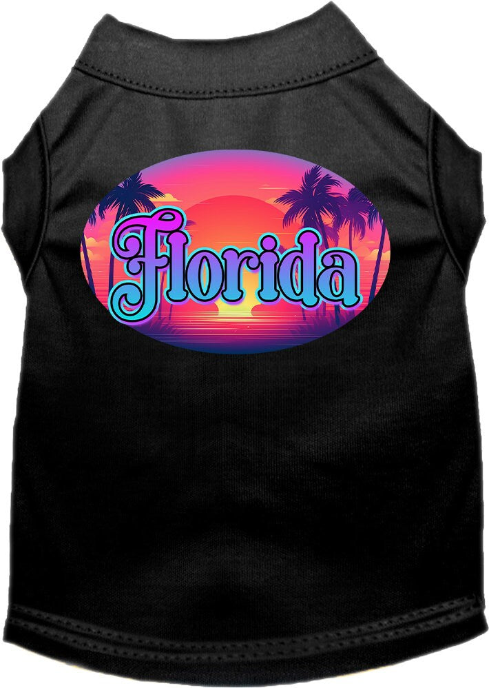 Camiseta serigrafiada para perros y gatos, para mascotas pequeñas y medianas (tallas XS a XL), "Florida Classic Beach"