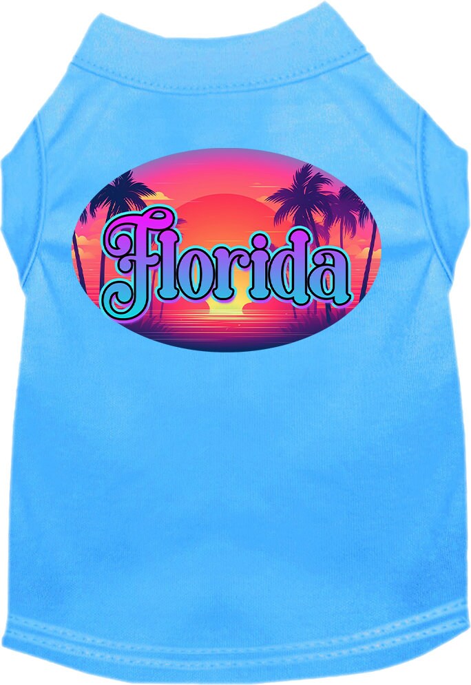 Camiseta serigrafiada para perros y gatos, para mascotas pequeñas y medianas (tallas XS a XL), "Florida Classic Beach"