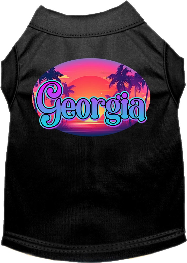 Camiseta serigrafiada para perros y gatos, para mascotas pequeñas y medianas (tallas XS a XL), "Georgia Classic Beach"