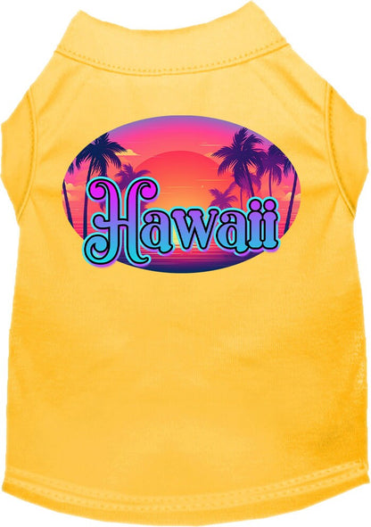 Camiseta serigrafiada para perros y gatos, para mascotas pequeñas y medianas (tallas XS a XL), "Hawaii Classic Beach"