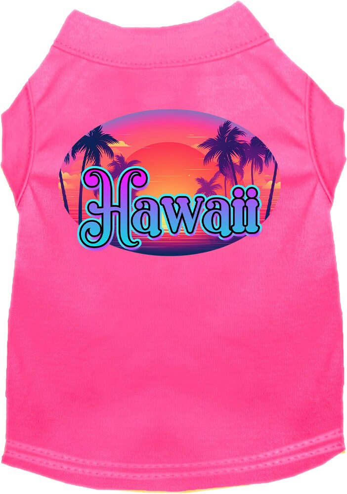 Camiseta serigrafiada para perros y gatos, para mascotas pequeñas y medianas (tallas XS a XL), "Hawaii Classic Beach"