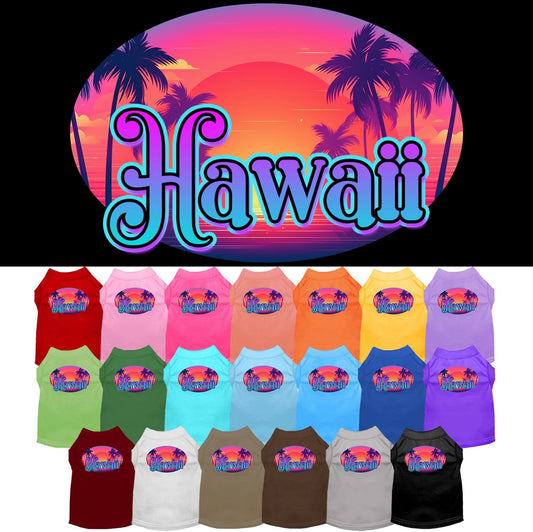 Camiseta serigrafiada para perros y gatos, para mascotas pequeñas y medianas (tallas XS a XL), "Hawaii Classic Beach"