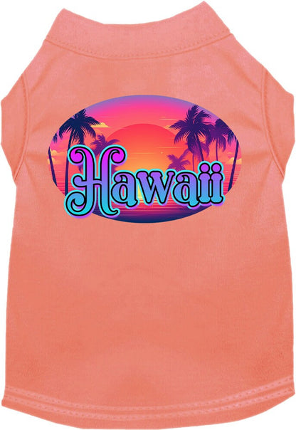 Camiseta serigrafiada para perros y gatos, para mascotas pequeñas y medianas (tallas XS a XL), "Hawaii Classic Beach"