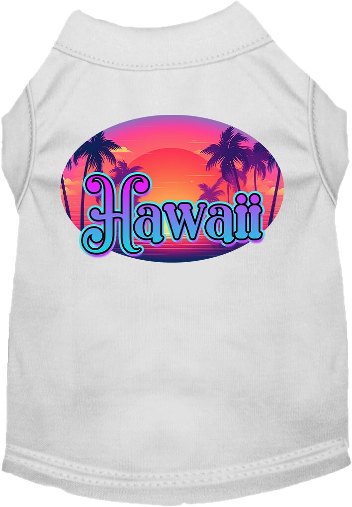 Camiseta serigrafiada para perros y gatos, para mascotas pequeñas y medianas (tallas XS a XL), "Hawaii Classic Beach"