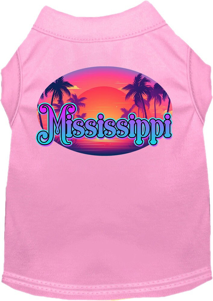 Camiseta serigrafiada para perros y gatos, para mascotas pequeñas y medianas (tallas XS a XL), "Mississippi Classic Beach"