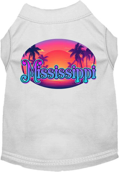 Camiseta serigrafiada para perros y gatos, para mascotas pequeñas y medianas (tallas XS a XL), "Mississippi Classic Beach"