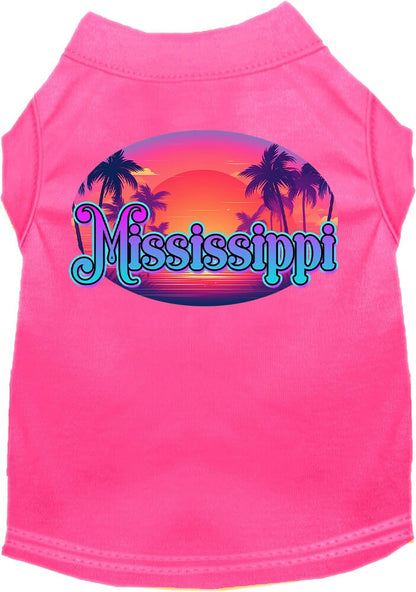 Camiseta serigrafiada para perros y gatos, para mascotas pequeñas y medianas (tallas XS a XL), "Mississippi Classic Beach"