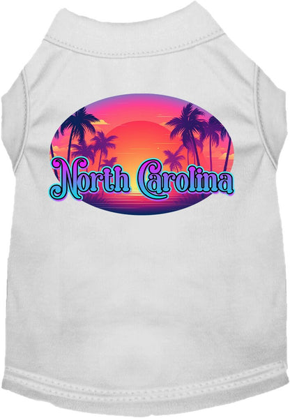 Camiseta serigrafiada para perros y gatos, para mascotas pequeñas y medianas (tallas XS a XL), "North Carolina Classic Beach"